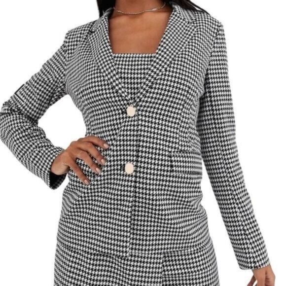 ASOS 4th + Reckless Houndstooth Blazer Size 6 NWT - Picture 3 of 13